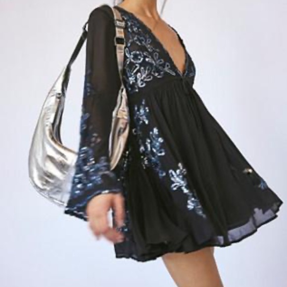 Free People Dresses & Skirts - Free People Lita Embellished Mini Dress in black